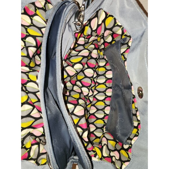 Vera Bradley Womens Purse Solid Gray Quilted 2 Handles Shoulder Strap Pockets - Picture 9 of 12